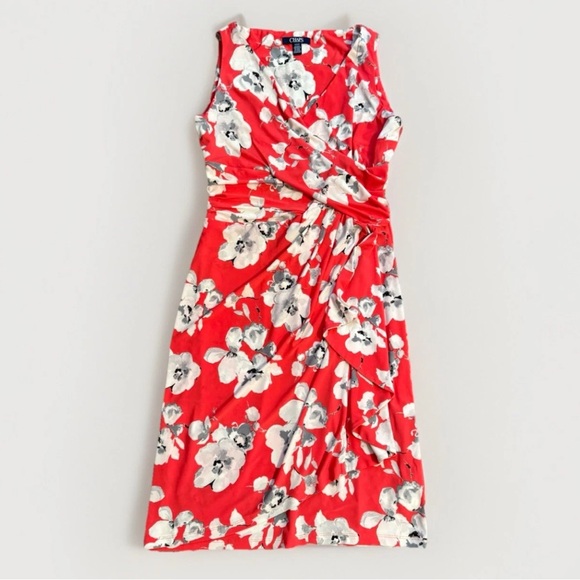Chaps By Ralph Lauren Floral Sheath Dress Small - Picture 1 of 4